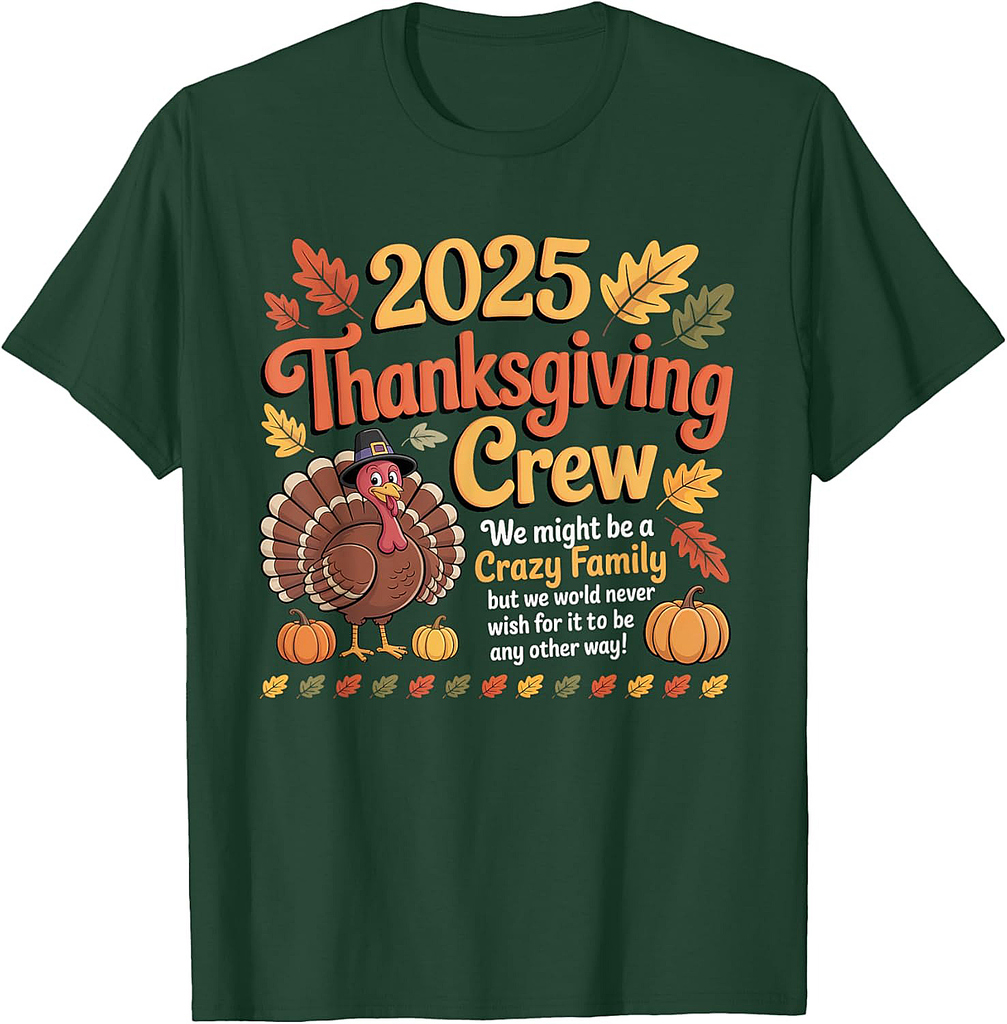 Family Thanksgiving 2025 Thanksgiving Crew Turkey Matching T-Shirt