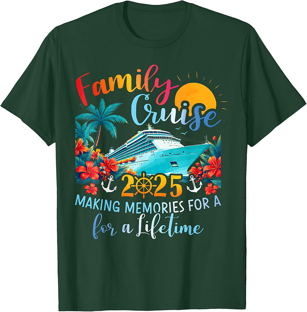 Family Cruise 2025 Making Memories For Lifetime Beach Summer T-Shirt