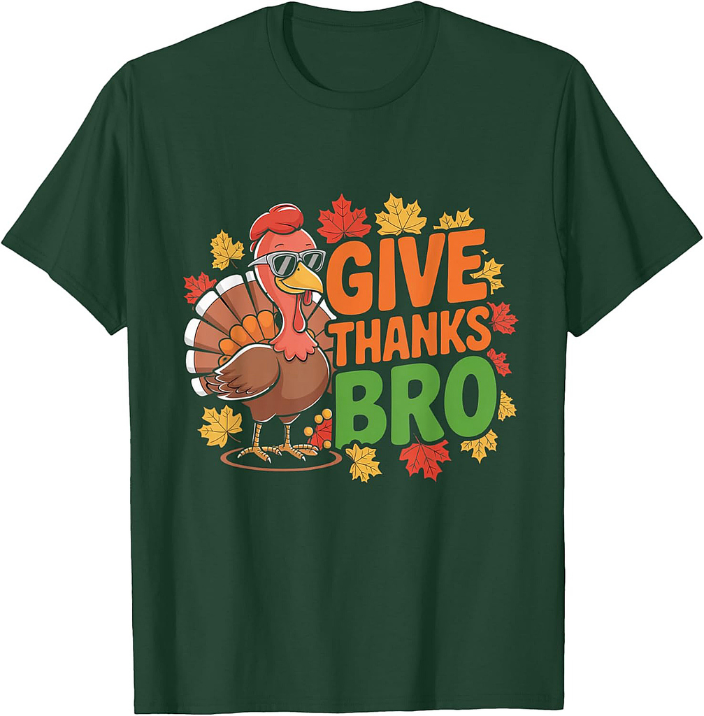 Give Thanks Bro Cute Turkey Toddler Thankful Thanksgiving 01 T-Shirt