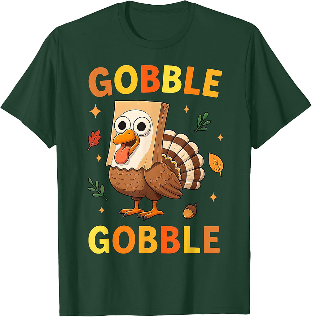 Thanksgiving Gobble Turkey Face Goose Girls Boy T-Shirt