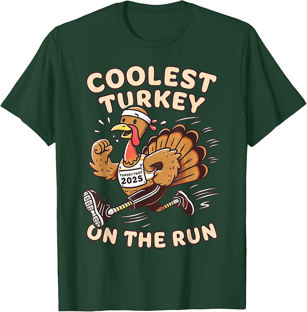 Thanksgiving Turkey Trot 2025 Coolest Turkey on the Run T-Shirt