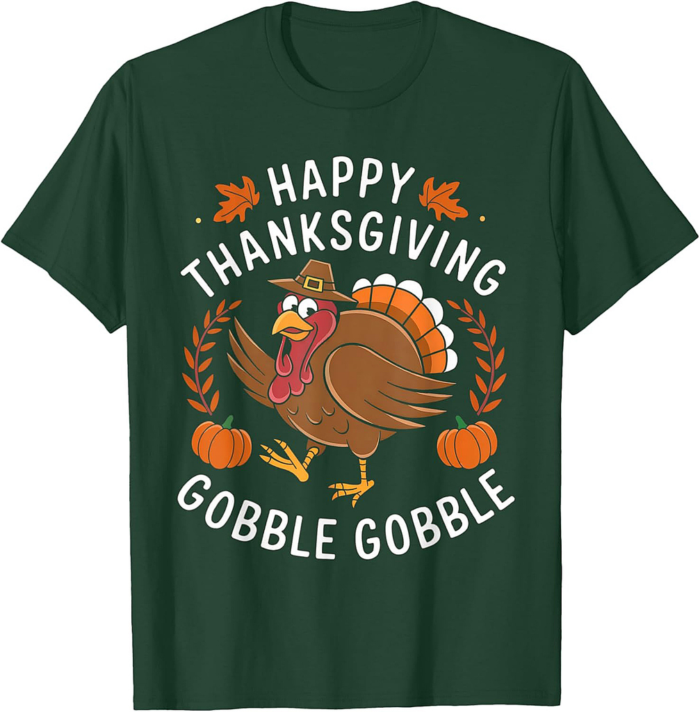 Thanksgiving Shirts for Boys Girs Women Happy Gobble T-Shirt