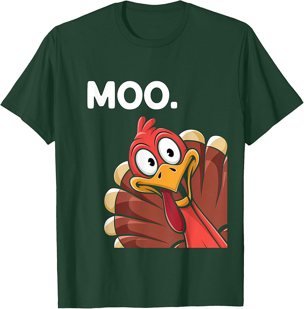 Turkey Moo Funny Thanksgiving Fall Autumn for Men Women T-Shirt