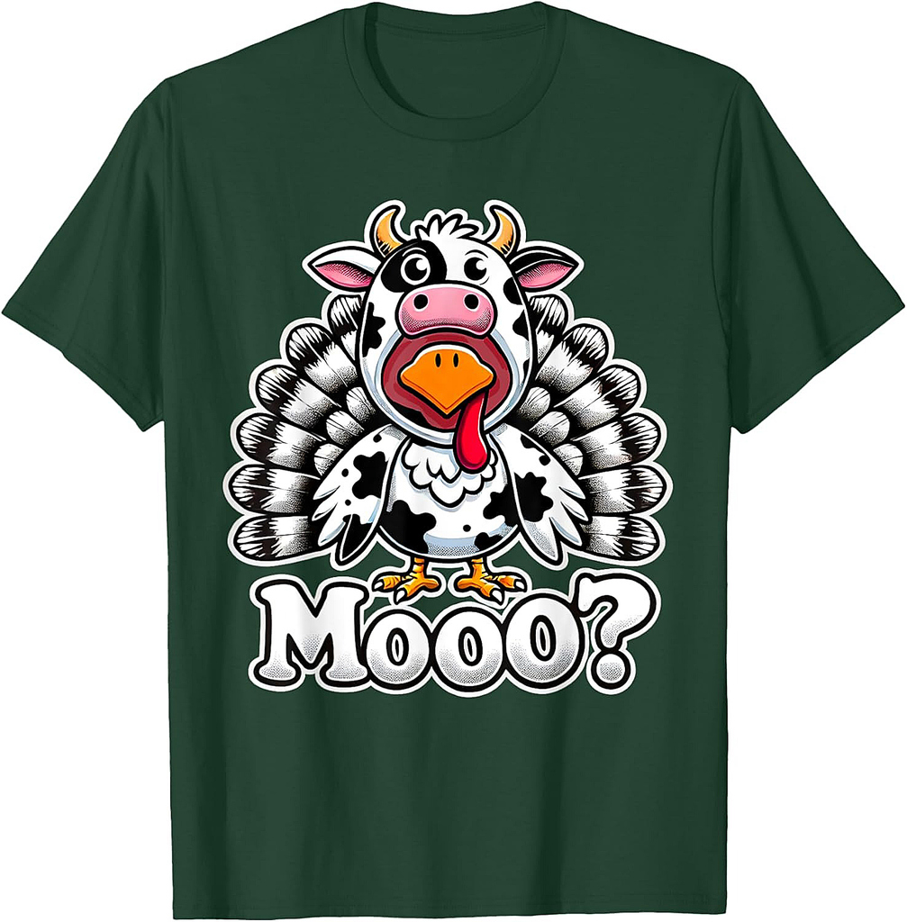 Turkey Moo Funny Thanksgiving Cow T-Shirt