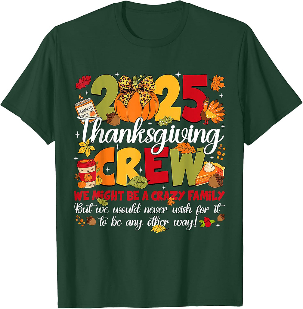 Family Thanksgiving 2025 Thanksgiving Crew Turkey Matching T-Shirt
