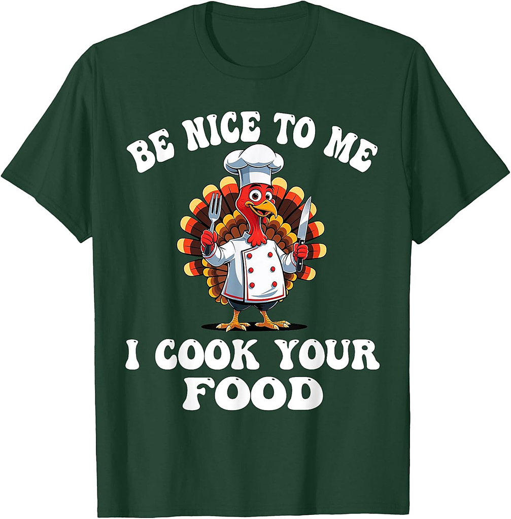Funny Thanksgiving Turkey Chef Cooking Culinary Cook Groovy T-Shirt