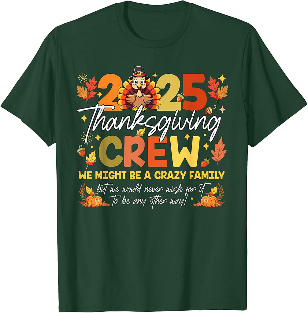 Family Thanksgiving 2025 Thanksgiving Crew Turkey Matching T-Shirt