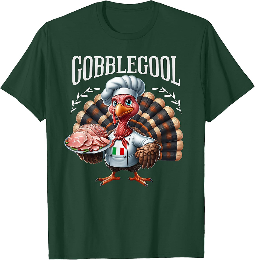 Unisex Adults Thanksgiving Retro Cartoon Turkey T-Shirt