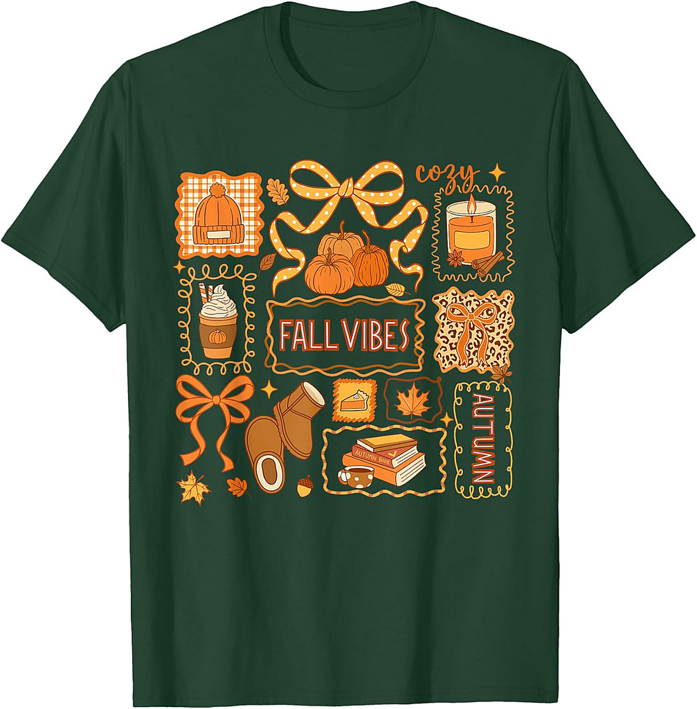 Fall Vibes Autumn Coquette Pumpkin Thanksgiving Coffee Women T-Shirt