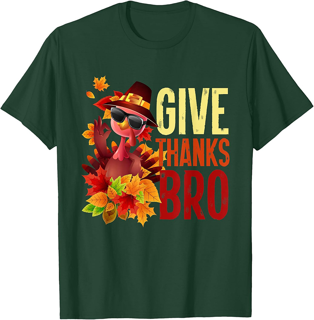 Givethanks Bro Thankful Thanksgiving Turkey Day Fall Autumn T-Shirt