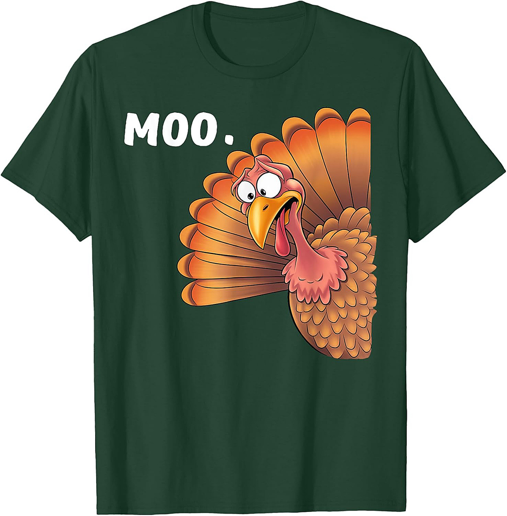 Turkey Moo Funny Thanksgiving Gifts For Men Women Boy T-Shirt