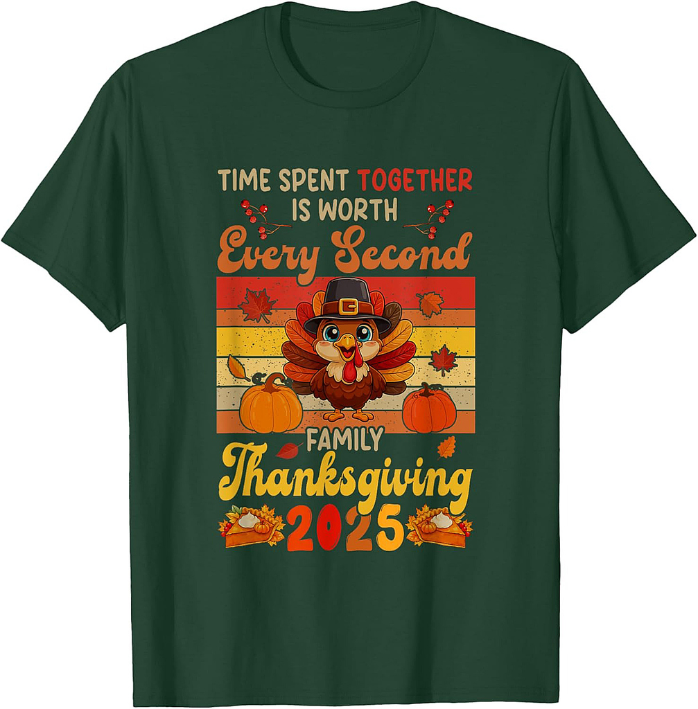 Vintage Family Thanksgiving 2025 Time Together is Worth T-Shirt