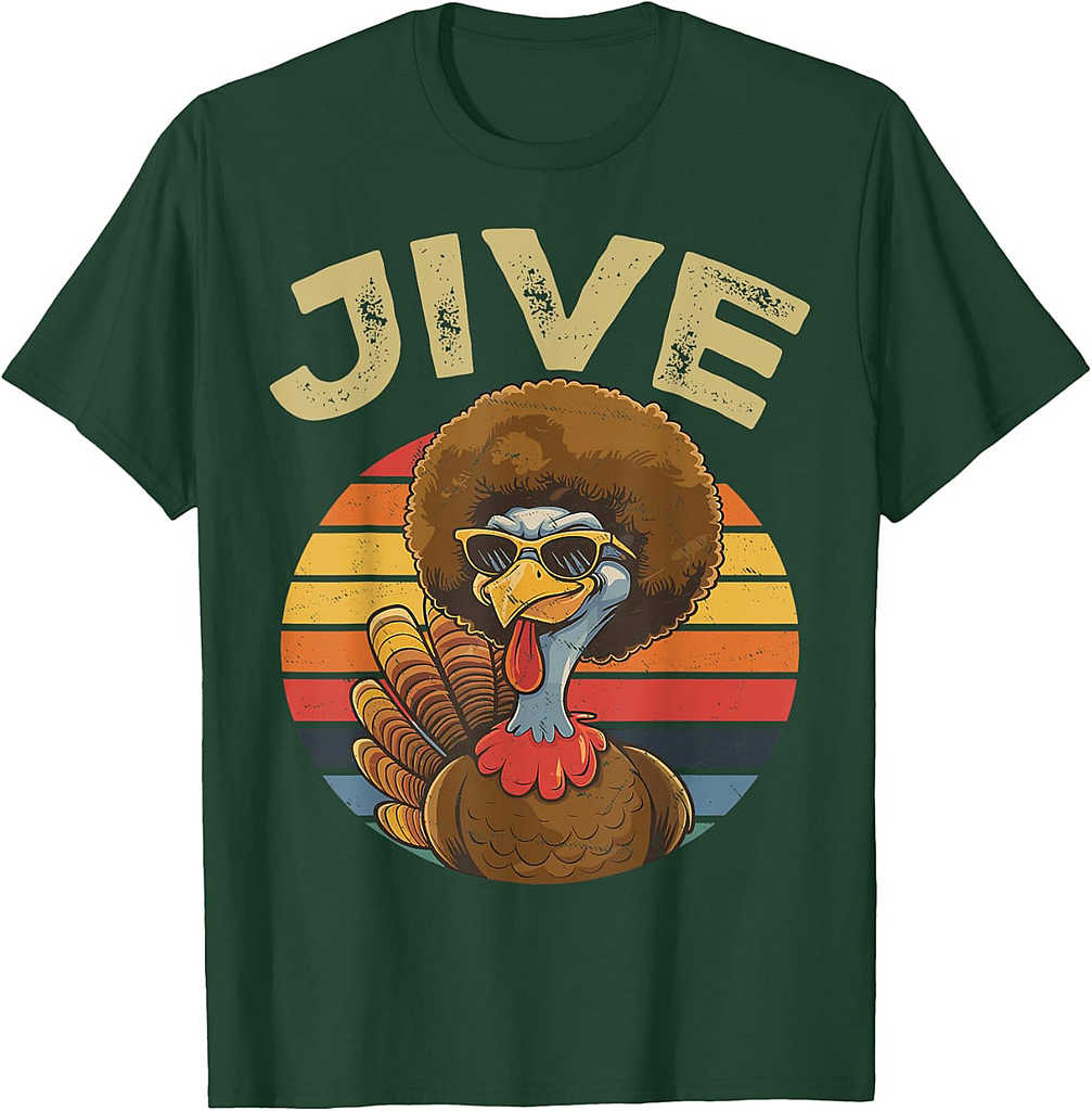 Jive Thanksgiving Turkey Day Funny Face Vintage Retro Style T-Shirt