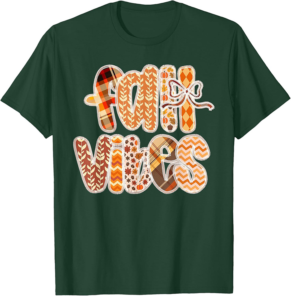 Fall Vibes Thanksgiving Lace Coquette Bow Girl Women T-Shirt