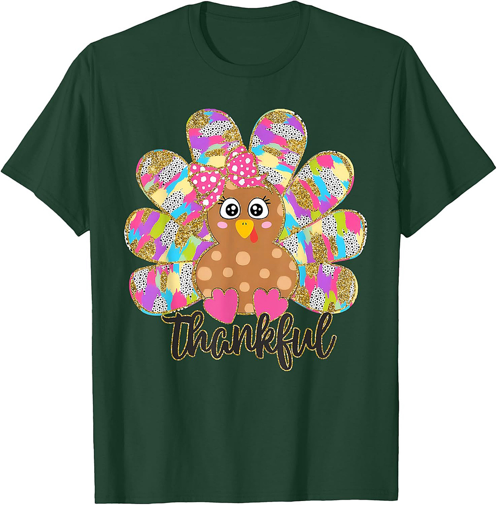 Funny Turkey Thankful Blessed Thanksgiving Autumn Fall Y'all T-Shirt