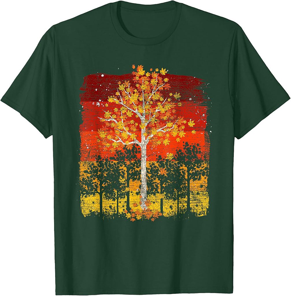 Fall Landscape Thanksgiving Autumn Leaves Forest Fall T-Shirt