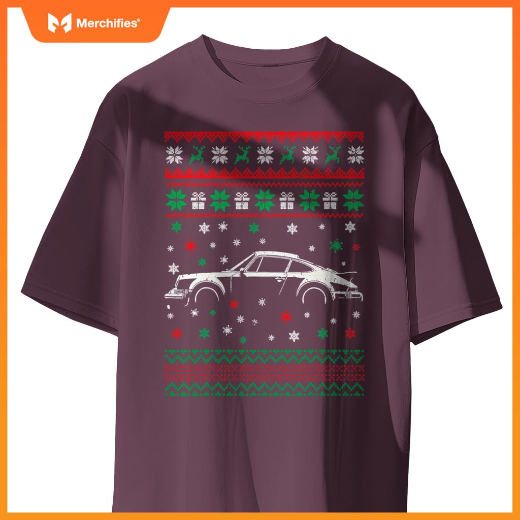 911 Silhouette Ugly Christmas Sweater Car Lovers T-Shirt