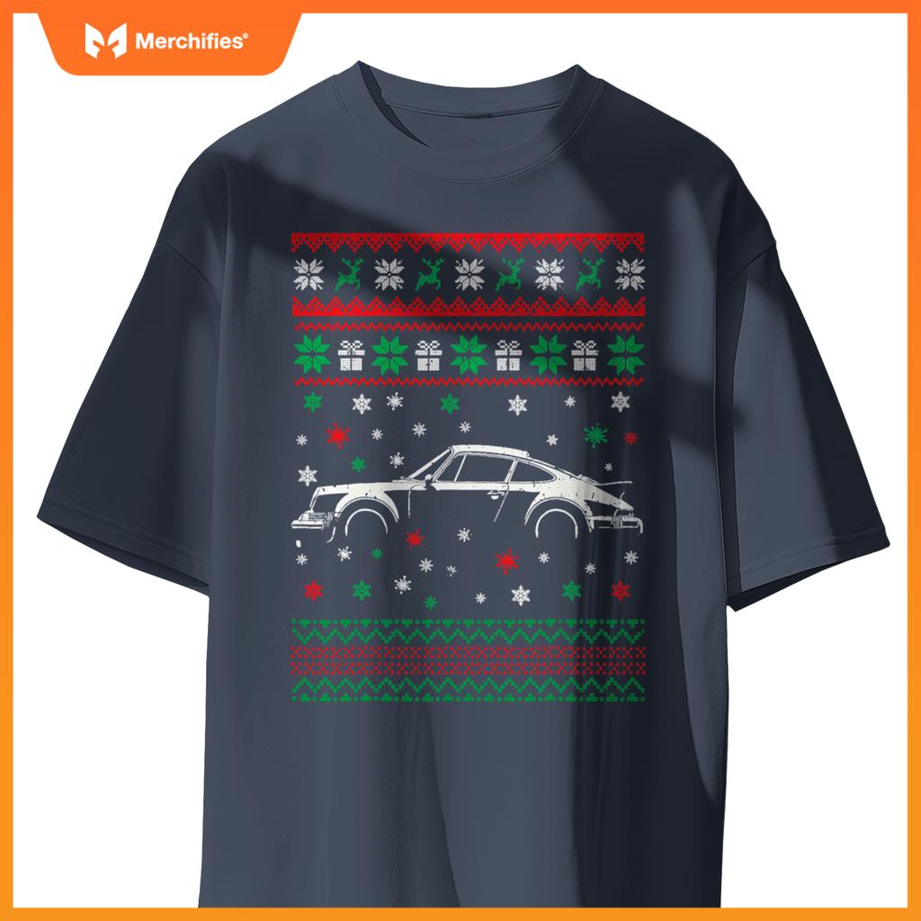 911 Silhouette Ugly Christmas Sweater Car Lovers T-Shirt