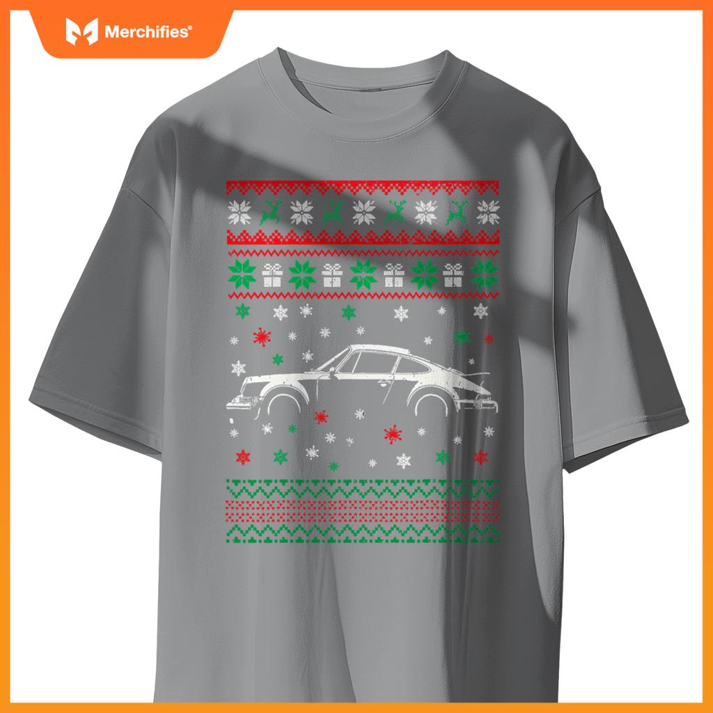 911 Silhouette Ugly Christmas Sweater Car Lovers T-Shirt
