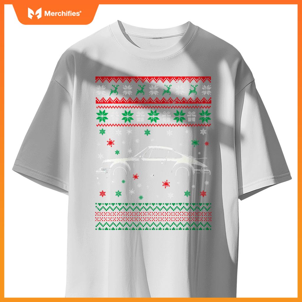 911 Silhouette Ugly Christmas Sweater Car Lovers T-Shirt