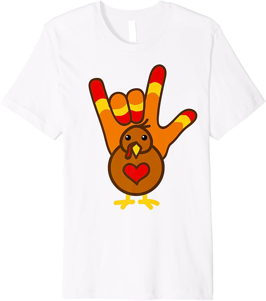 ASL I Love You, Thanksgiving Turkey Shirt Premium T-Shirt