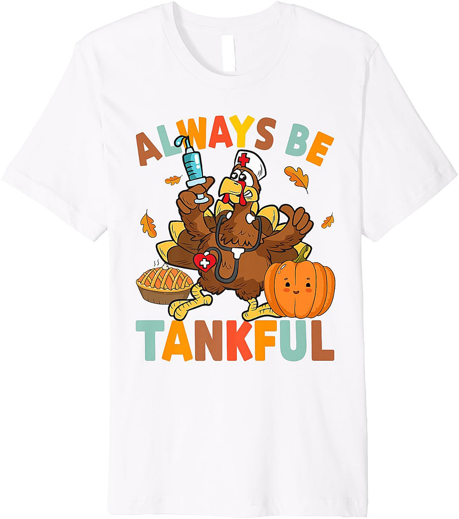 Funny Therapist Thanksgiving Autumn Nurse Vibes Turkey Men Premium T-Shirt