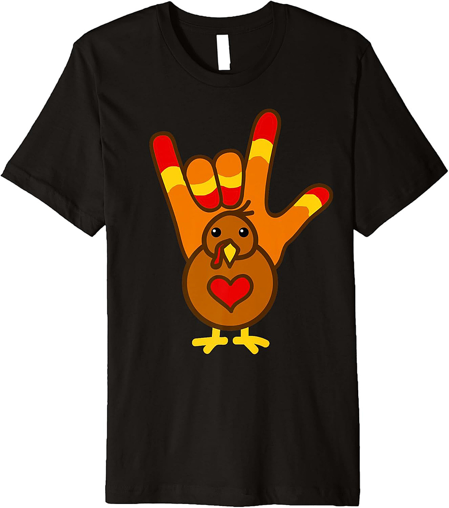 ASL I Love You, Thanksgiving Turkey Shirt Premium T-Shirt