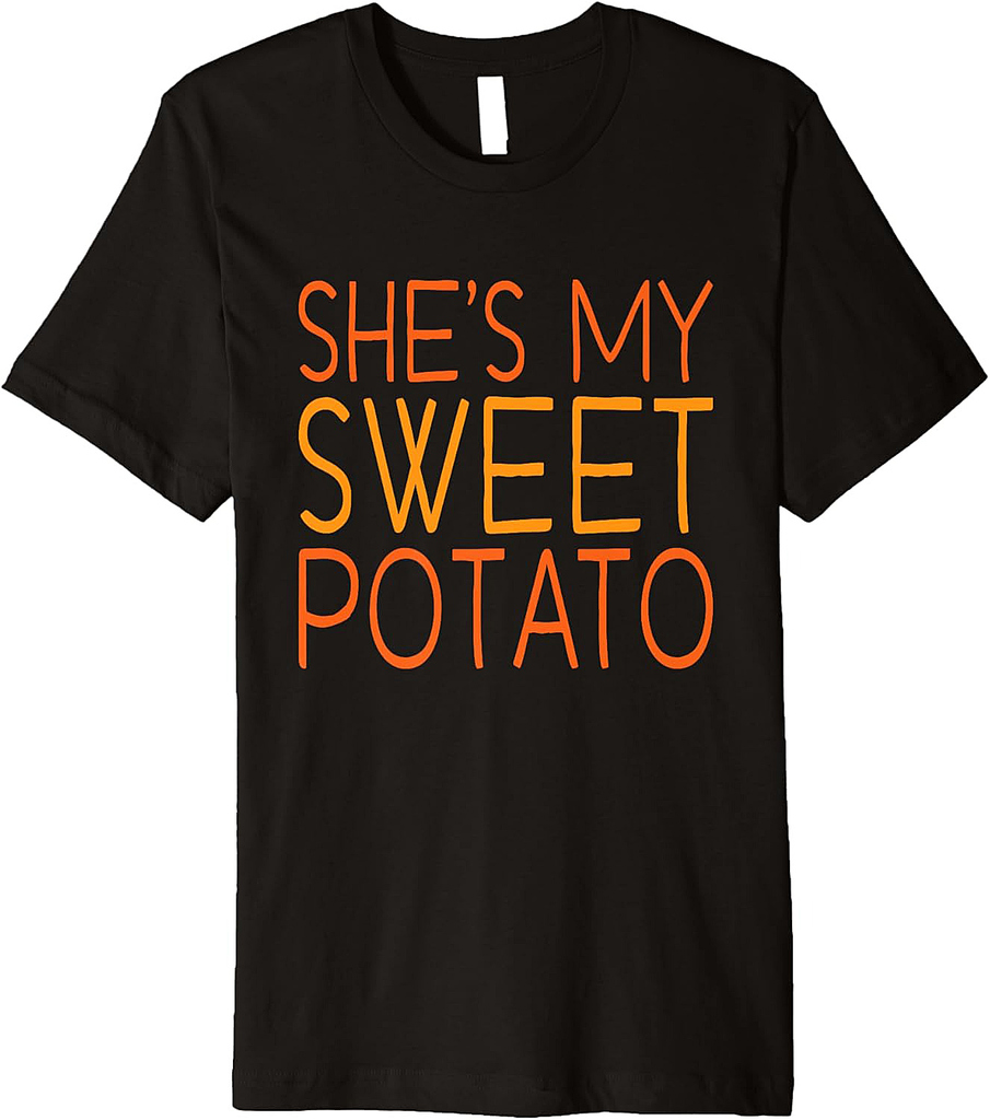 Shes My Sweet Potato I Yam Set Thanksgiving Couples Matching Premium T-Shirt