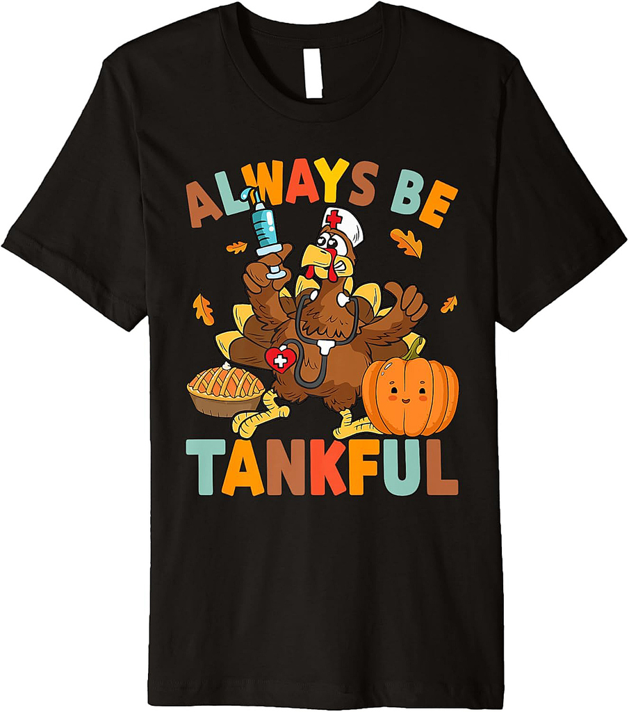 Funny Therapist Thanksgiving Autumn Nurse Vibes Turkey Men Premium T-Shirt