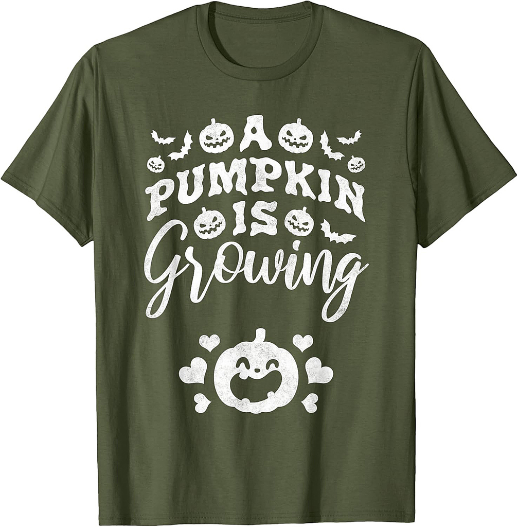 A Pumpkin Is Growing, Pregnant Halloween Mom T-Shirt