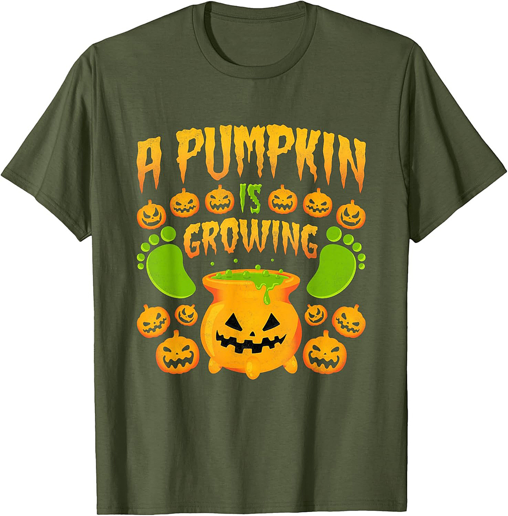 A Pumpkin Is Growing, Pregnant Halloween Mom T-Shirt