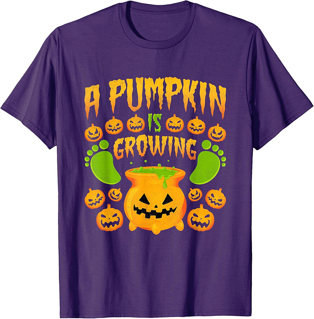 A Pumpkin Is Growing, Pregnant Halloween Mom T-Shirt