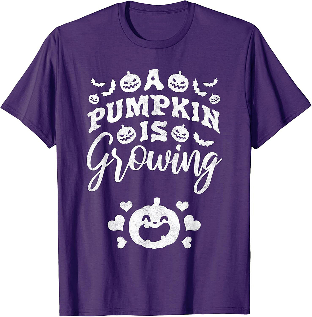 A Pumpkin Is Growing, Pregnant Halloween Mom T-Shirt