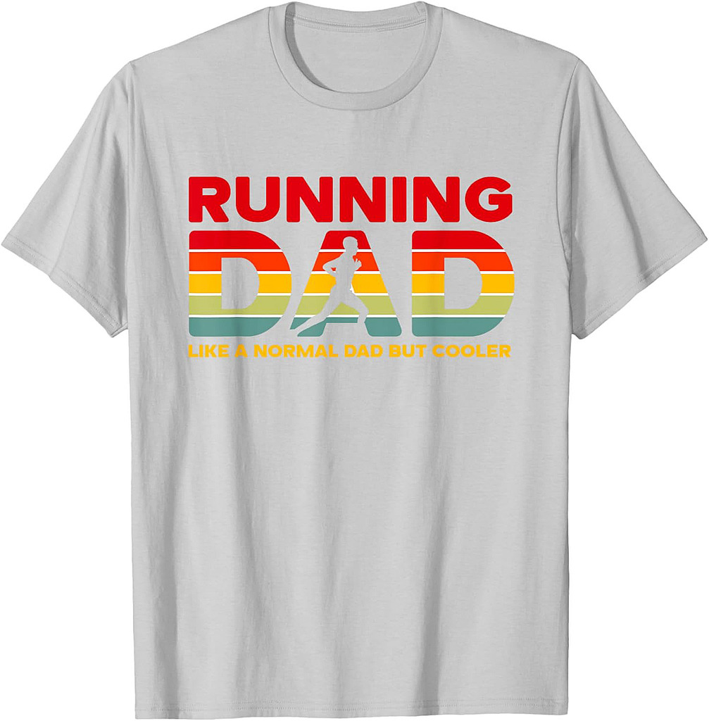 Retro Running Dad Apparel  Funny Marathon Father T-Shirt