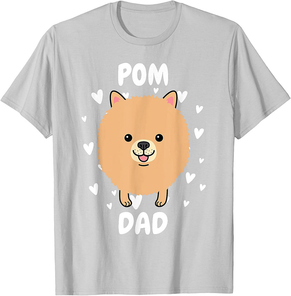 Pom Pomeranian Dad Papa Daddy Pa Father for Father’s Day T-Shirt