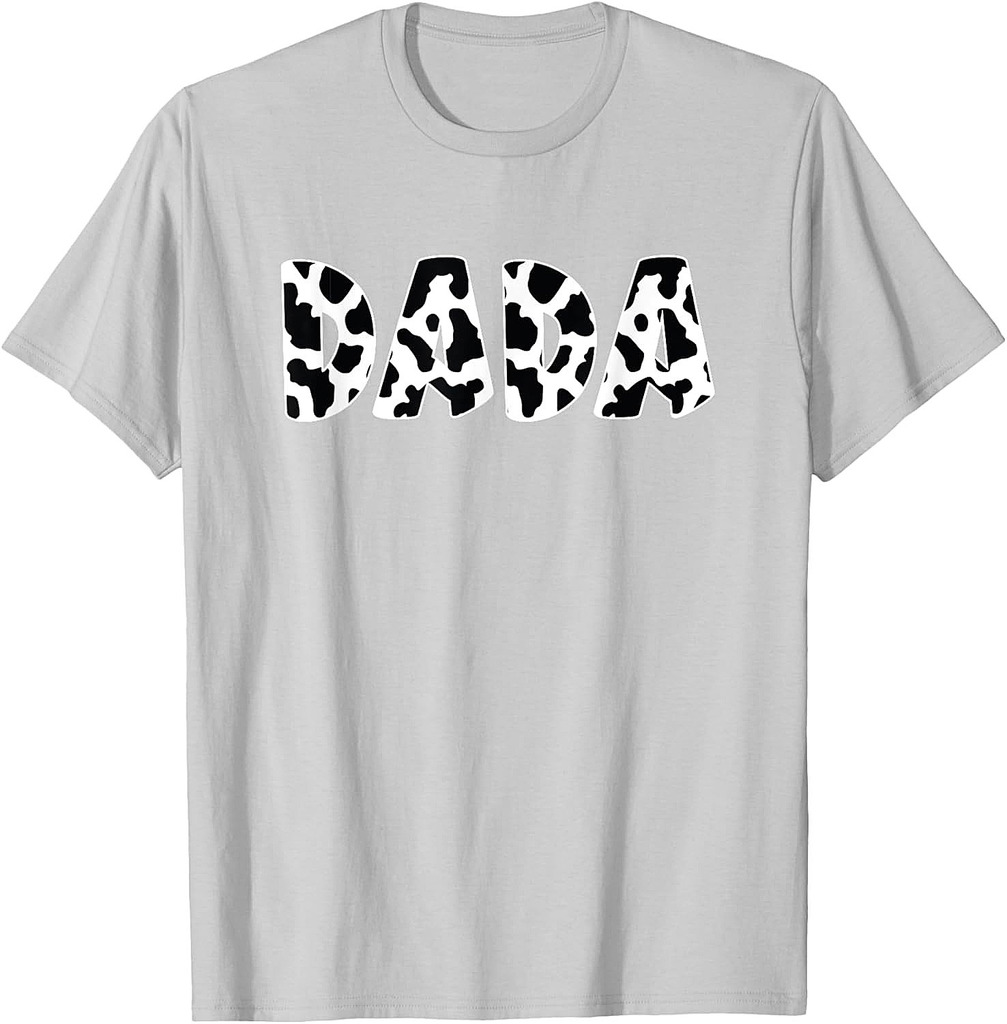 Dada Cow Print Cow Pattern Father's Day T-Shirt