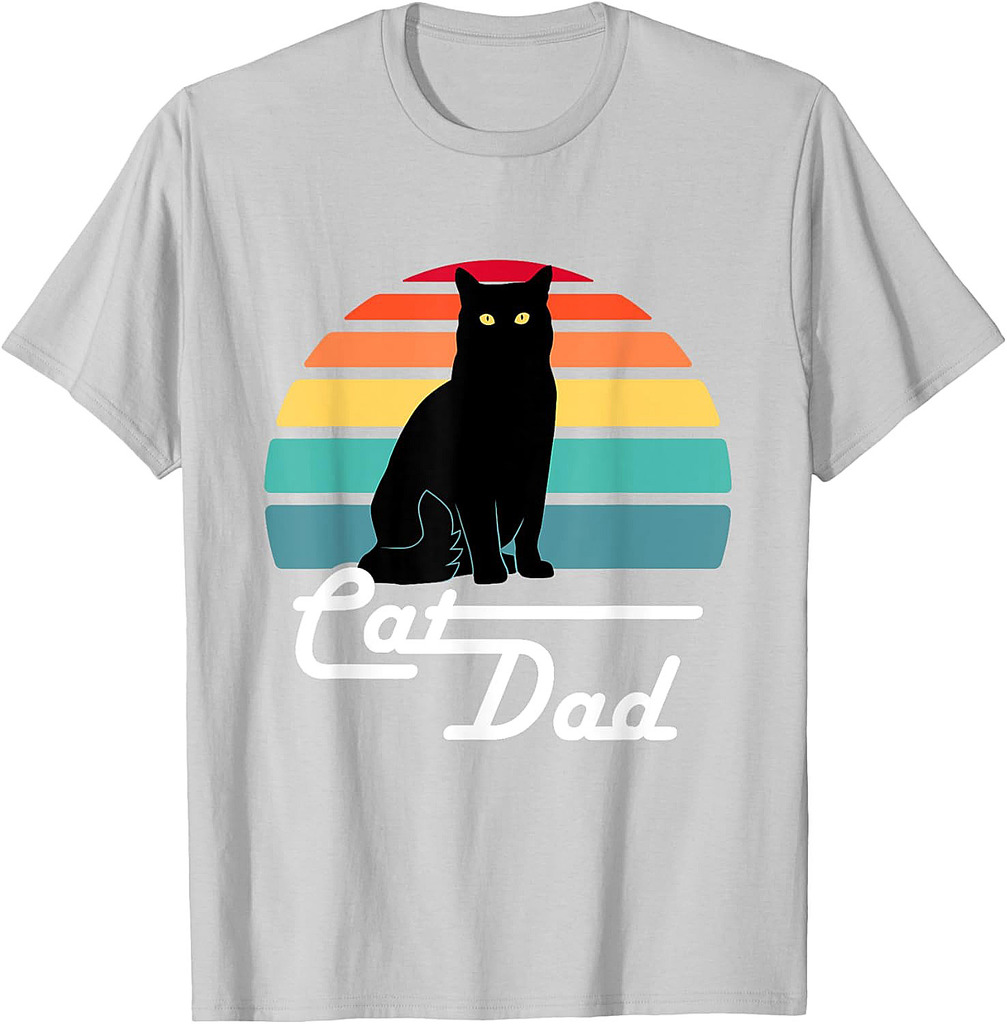 Cat Dad  Vintage Style Cat Lover Gift Father's Day  T-Shirt