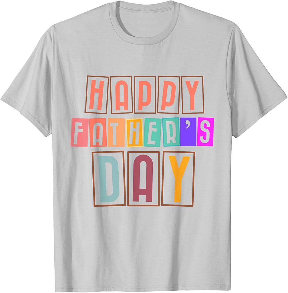 Happy Father's Day Tee for Men Dad Grandpa Love Heart T-Shirt