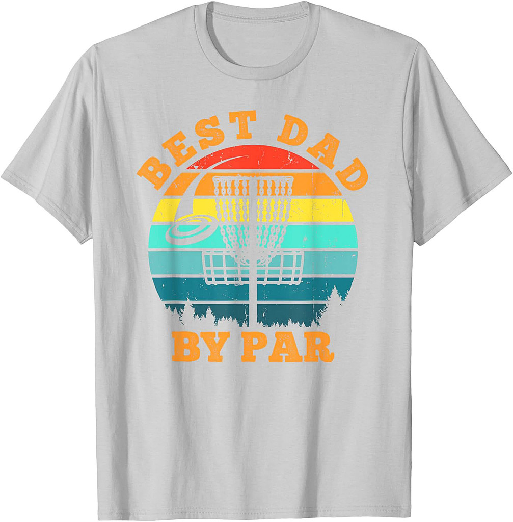 Best Dad By Par Disc Golf Funny Frisbee Golfer Father's Day T-Shirt