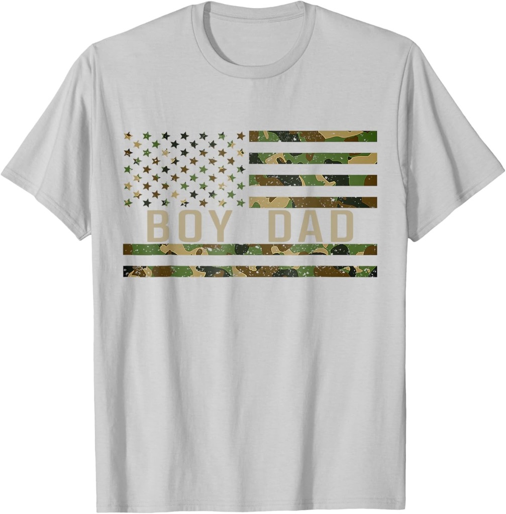 Boy Dad Proud Dad Of Boy Fathers Day Shirt For Dad US Flag T-Shirt