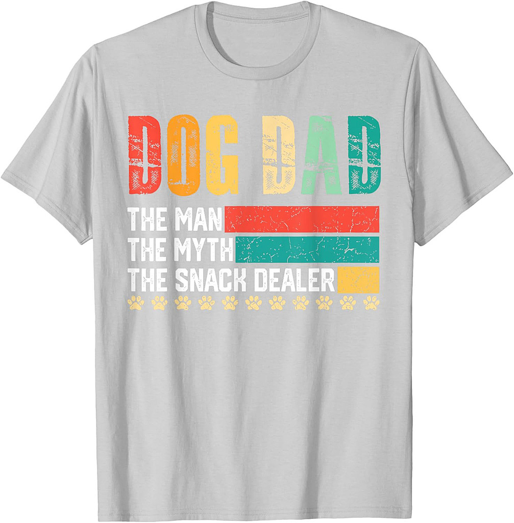 Vintage Dog Dad The Man The Myth Snack Dealer Father Day T-Shirt