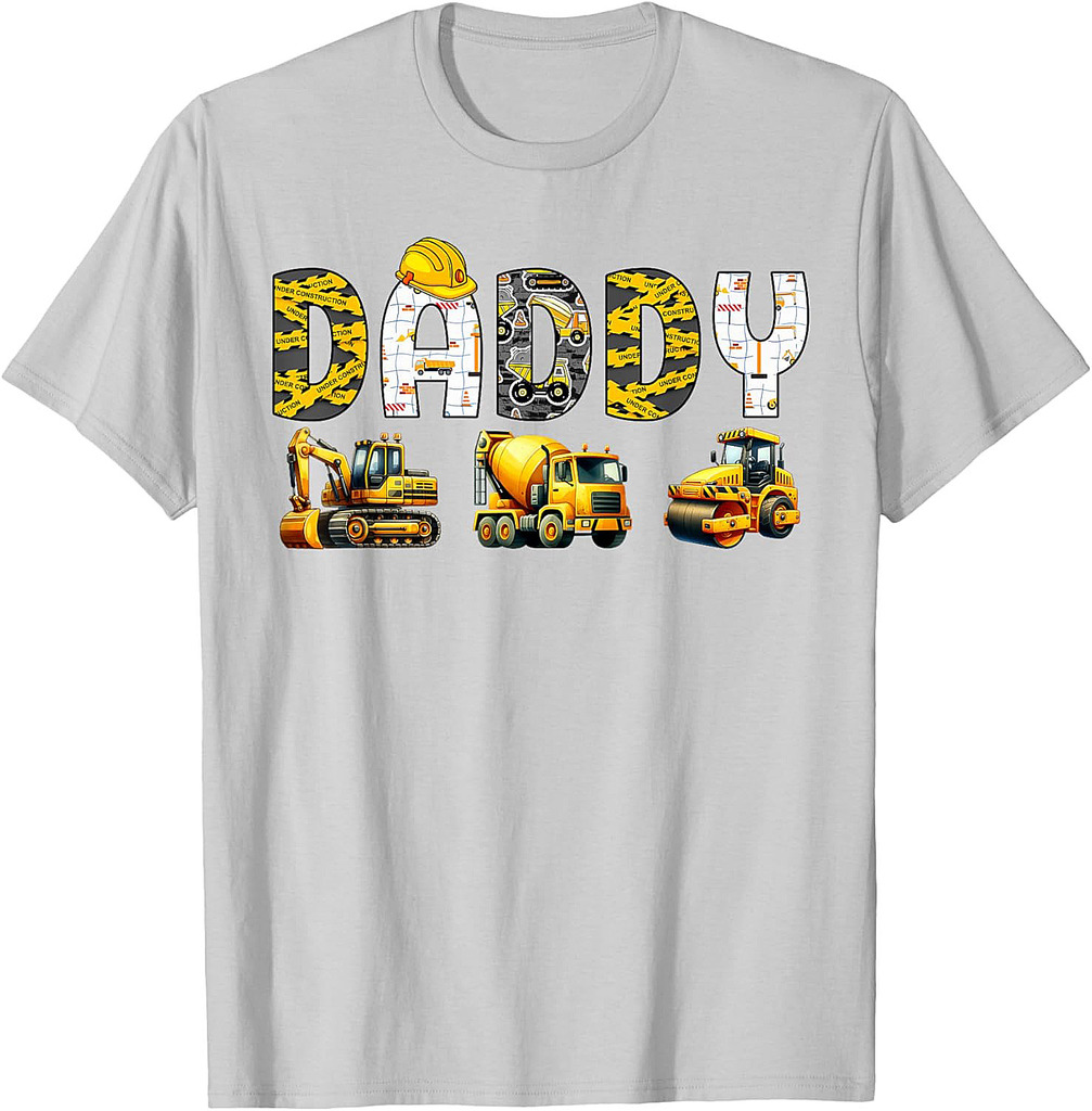Daddy Family Matching Birthday Construction Boy Father T-Shirt