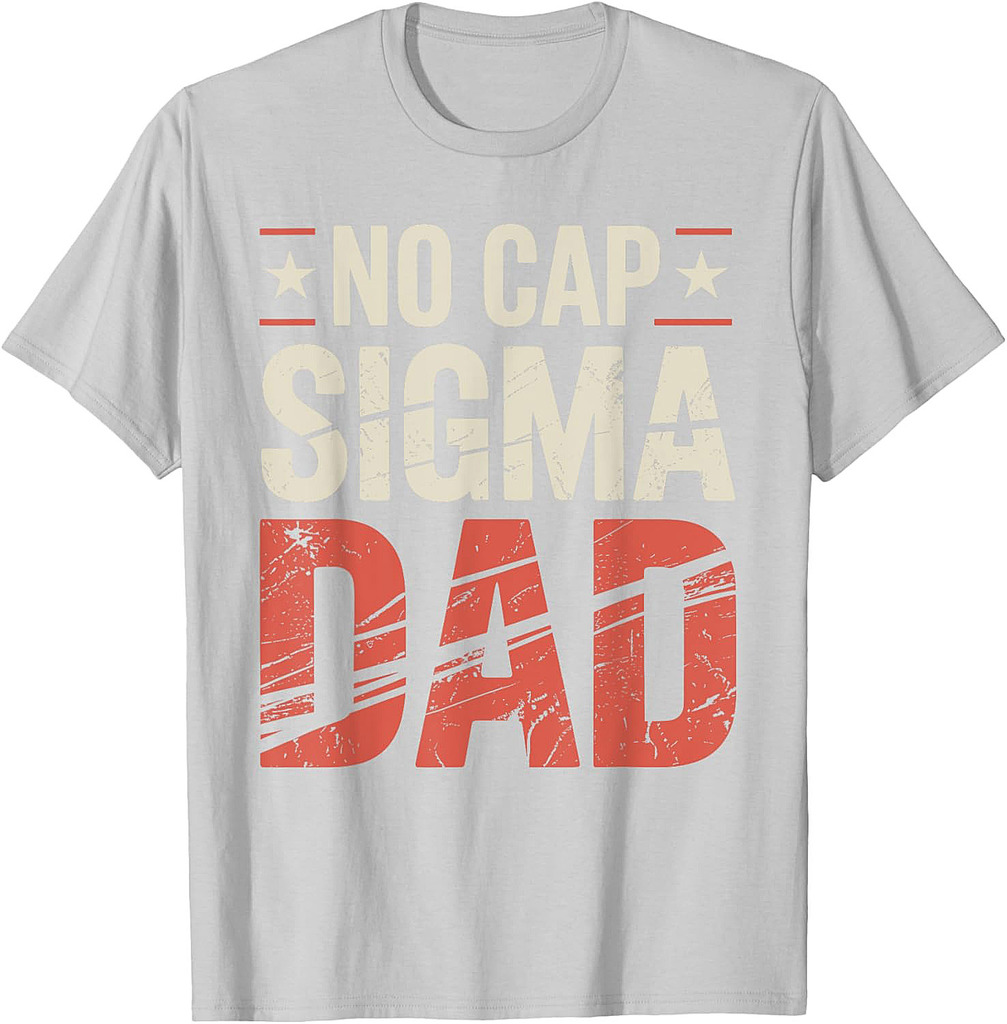 Vintage Skibidi Best Dad No Cap Sigma Dad Funny Father's Day T-Shirt