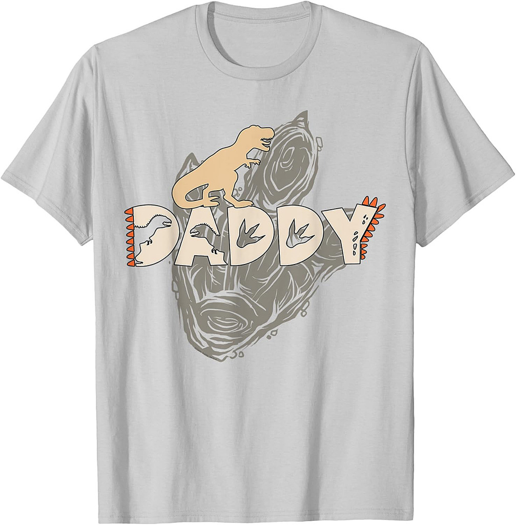 Mens Matching Family Daddysaurus Footprint Father's Day T-Shirt