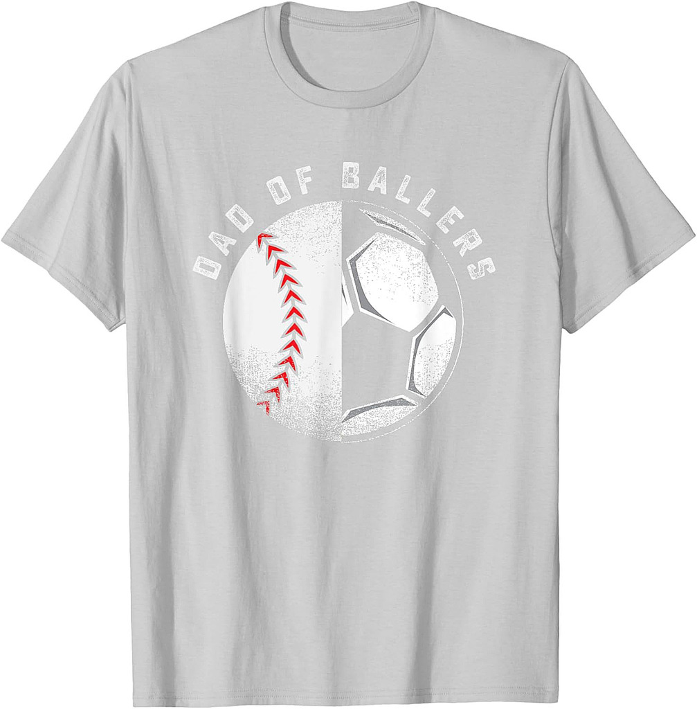 Dad of Ballers Father Son Soccer Baseball Player Coach Gift T-Shirt