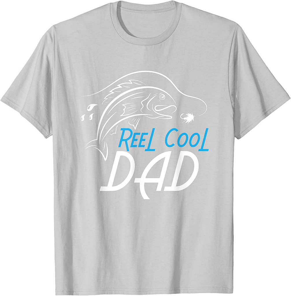 Mens Father's Day Fishing Fisherman Reel Cool Dad T-Shirt