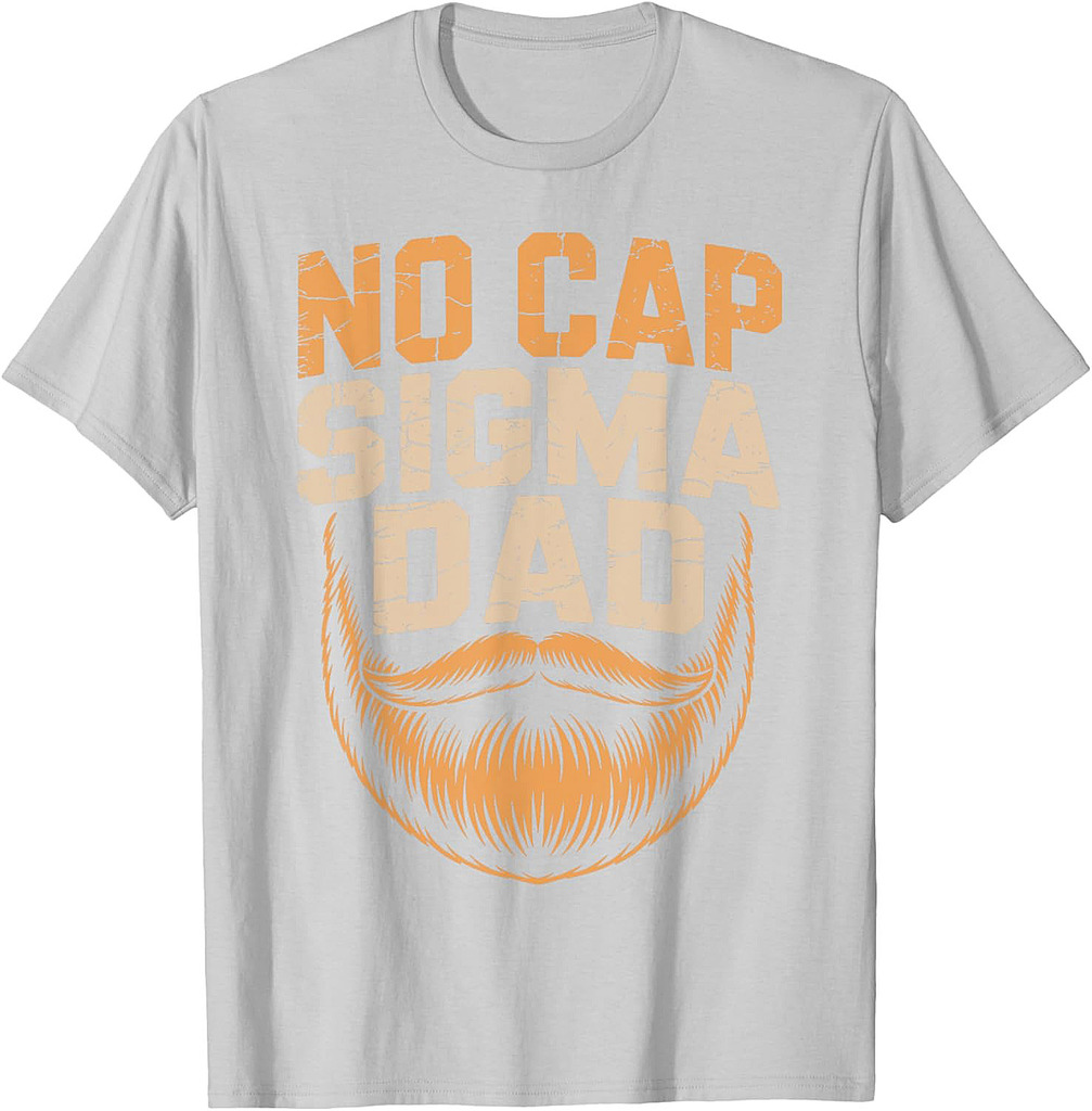 Vintage Skibidi Best Dad No Cap Sigma Dad Funny Father's Day T-Shirt