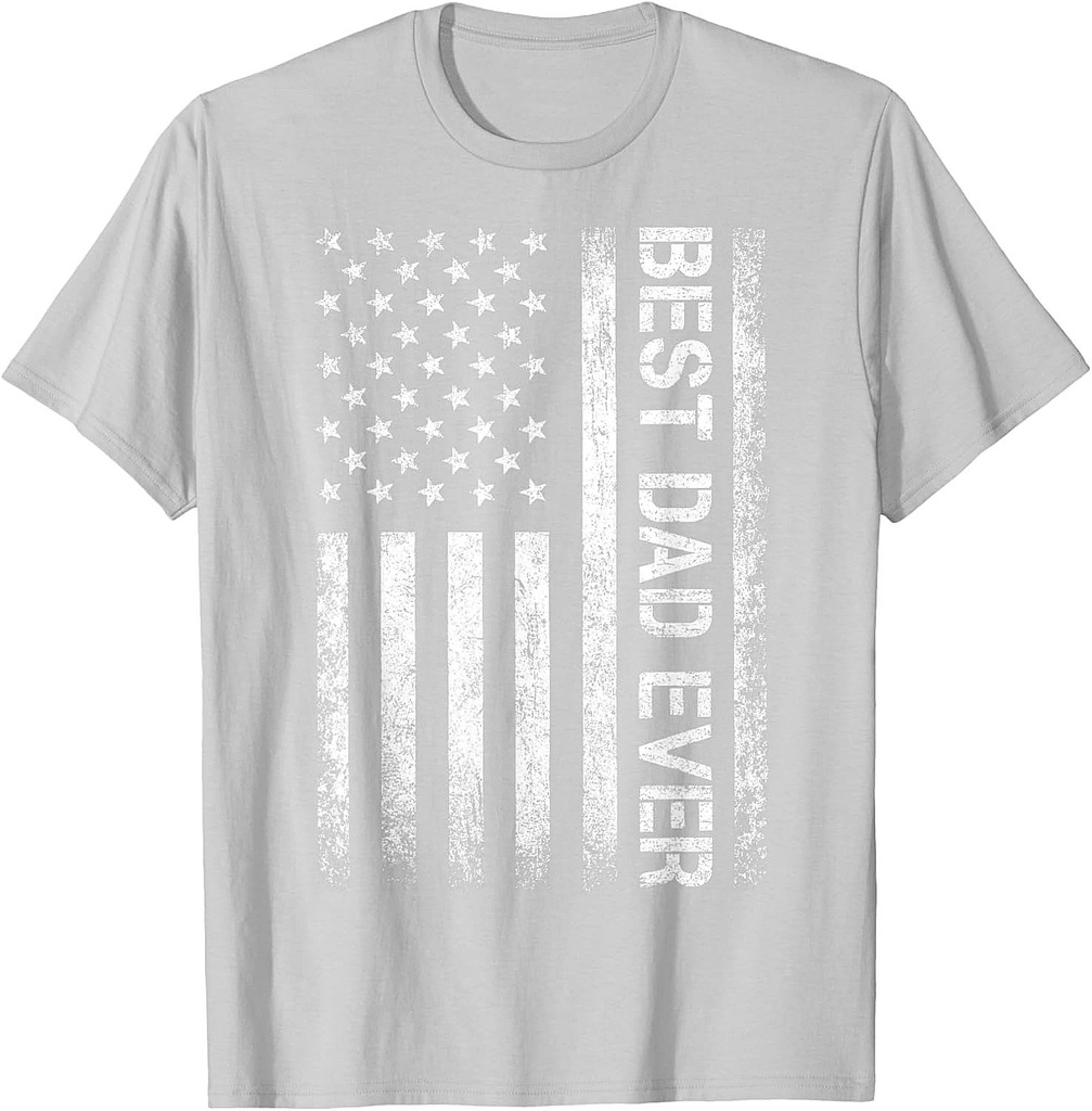 Best Dad Ever US American Flag Gift For Father's Day T-Shirt