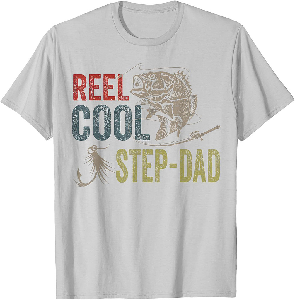Reel Cool Step Dad Fishing Father's Day Gift T-Shirt