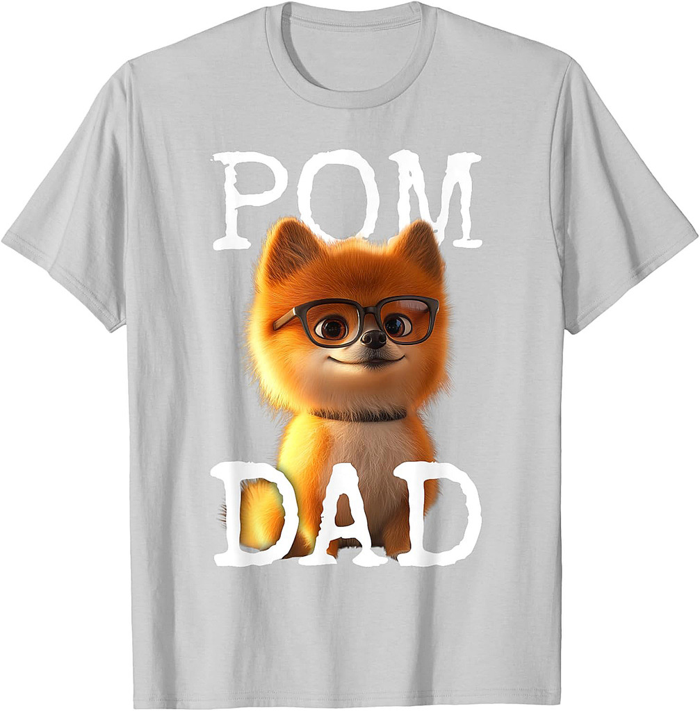 Pom Dad Pomeranian Daddy Spitz Papa Fathers Day T-Shirt